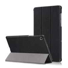 Gigapack Tok álló, bőr hatású (FLIP, oldalra nyíló, TRIFOLD asztali tartó funkció) FEKETE [Lenovo Tab M10 Plus (TB-X606F)] (5996591012544) tablet tok