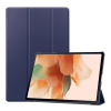 Gigapack Tok álló, bőr hatású (FLIP, oldalra nyíló, TRIFOLD asztali tartó funkció) SÖTÉTKÉK Samsung Galaxy Tab S7 Plus WIFI (SM-T970), Samsung Galaxy Tab S7 FE WIFI 12.4 (SM-T733)