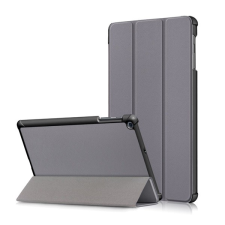 Gigapack Tok álló, bőr hatású (FLIP, oldalra nyíló, TRIFOLD asztali tartó funkció) SZÜRKE [Samsung Galaxy Tab A 10.1 LTE (2019) SM-T515] (5996457878970) tablet tok