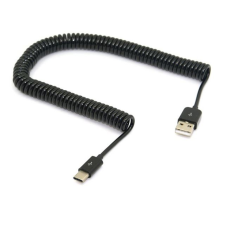 Gigapack USB-A - USB-C spirálkábel 2m-3m fekete (GP-60571) (GP-60571) kábel és adapter
