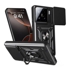 Gigapack Xiaomi 15 defender szilikon telefonvédő (ütésállóság, tartógyűrű, kameravédő) fekete tok és táska