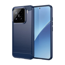 Gigapack Xiaomi 15 szilikon telefonvédő (ütésállóság, légpárnás sarok, szálcsiszolt, karbon minta) sötétkék tok és táska