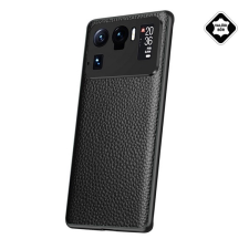 Gigapack Xiaomi Mi 11 Ultra 5G szilikon telefonvédő (valódi bőr bevonat) fekete tok és táska