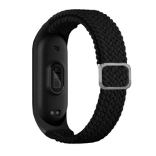 Gigapack Xiaomi Mi Band 5 pótszíj (egyedi méret, textil, szőtt minta, állítható) fekete okosóra kellék