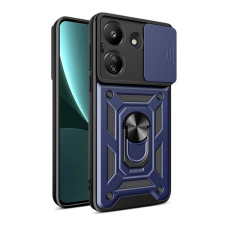 Gigapack Xiaomi Poco C65 defender műanyag telefonvédő (ütésállóság, szilikon belső, tartógyűrű, kameravédő) sötétkék tok és táska