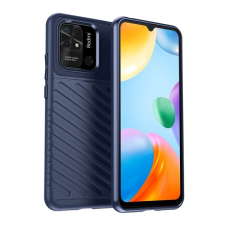Gigapack Xiaomi Redmi 10C szilikon telefonvédő (közepesen ütésálló, csíkos, dombor minta) sötétkék tok és táska