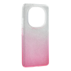 Gigapack Xiaomi Redmi Note 14 Pro Plus 5G szilikon telefonvédő (műanyag belső, csillogó hátlap) átlátszó/rózsaszín
