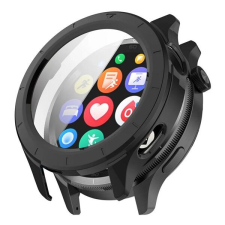Gigapack Xiaomi Watch S4 GIGAPACK Műanyag keret BUMPER, ütésállóság + kijelzővédő üveg, FEKETE okosóra kellék