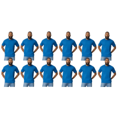 GILDAN 12 db-os pólócsomag Gildan GI3000 körkötött rövid ujjú férfi pamut póló, Royal-2XL