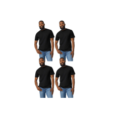 GILDAN 4 db-os pólócsomag Gildan GI3000 körkötött rövid ujjú férfi pamut póló, Black-3XL