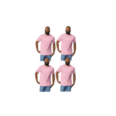 GILDAN 4 db-os pólócsomag Gildan GI3000 körkötött rövid ujjú férfi pamut póló, Light Pink-2XL