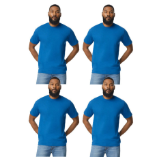 GILDAN 4 db-os pólócsomag Gildan GI3000 körkötött rövid ujjú férfi pamut póló, Royal-XL