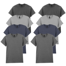 GILDAN 8 db-os, 4 színes csomagban Gildan kereknyakú póló, Charcoal, Sport Grey, Dark Heather, Graphite Heather-S