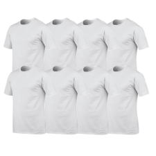 GILDAN 8 db-os csomagban Gildan kereknyakú pamut póló, fehér-XL férfi póló