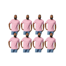 GILDAN 8 db-os pólócsomag Gildan GI3000 körkötött rövid ujjú férfi pamut póló, Light Pink-XL