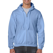 GILDAN Cipzáras kenguru zsebes kapucnis pulóver, Gildan GI18600, Carolina Blue-2XL férfi pulóver, kardigán