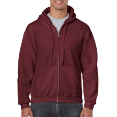 GILDAN Cipzáras kenguru zsebes kapucnis pulóver, Gildan GI18600, Maroon-3XL