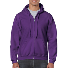 GILDAN Cipzáras kenguru zsebes kapucnis pulóver, Gildan GI18600, Purple-2XL férfi pulóver, kardigán