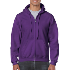 GILDAN Cipzáras kenguru zsebes kapucnis pulóver, Gildan GI18600, Purple-3XL