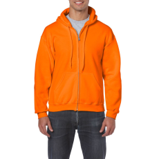 GILDAN Cipzáras kenguru zsebes kapucnis pulóver, Gildan GI18600, S.Orange-3XL