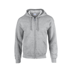 GILDAN Cipzáras kenguru zsebes kapucnis pulóver, Gildan GI18600, Sport Grey-3XL