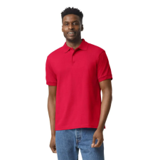 GILDAN DryBlend rövid ujjú galléros férfi póló, Gildan GI8800, Red-XL férfi póló