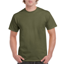 GILDAN Előmosott kerek nyakkivágásu ultra póló, Gildan GI2000, Military Green-4XL férfi póló