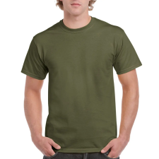 GILDAN Előmosott kerek nyakkivágásu ultra póló, Gildan GI2000, Military Green-M férfi póló