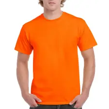 GILDAN Előmosott kerek nyakkivágásu ultra póló, Gildan GI2000, S.Orange-M férfi póló