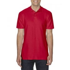 GILDAN Férfi galléros póló Gildan GI64800 Softstyle® Adult Double piqué polo -L, Red férfi póló