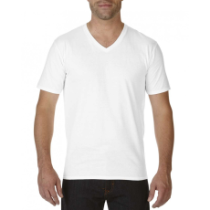 GILDAN Férfi póló Gildan GI41V00 premium Cotton® Felnőtt v-nyakú póló -L, White