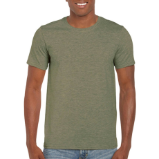 GILDAN Férfi póló Rövid ujjú Gildan Softstyle Ring Spun T-Shirt - L, Heather katonai zöld