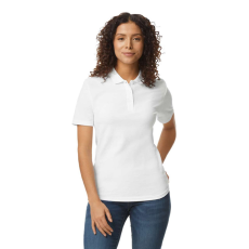 GILDAN Galléros rövid ujjú karcsusított női póló, Gildan GIL64800-B3, White-XL