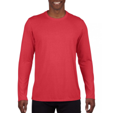 GILDAN GI42400 Active fit hosszú ujjú sport póló, Piros-M férfi póló