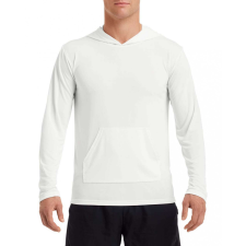 GILDAN GI46500 hosszú ujjú kapucnis sport póló, Fehér-M férfi póló