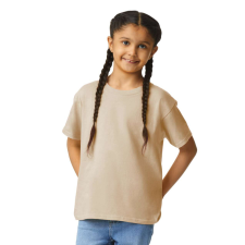 GILDAN GIB3000 körkötött rövid ujjú pamut gyerek póló, Sand-XS gyerek póló