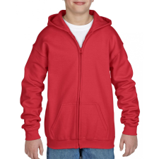 GILDAN heavy blend GIB18600 kapucnis-cipzáros gyerek pulóver, Piros-S gyerek pulóver, kardigán