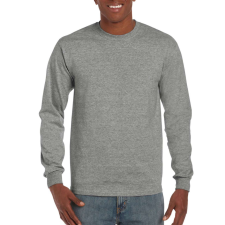 GILDAN Hosszú ujjú pamut póló kerek nyakkivágással, Gildan GIH400, Graphite Heather-3XL férfi póló