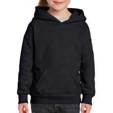 GILDAN Kapucnis gyerekpulóver kenguruzsebbel, Gildan GIB18500, Black-XL
