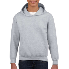 GILDAN Kapucnis gyerekpulóver kenguruzsebbel, Gildan GIB18500, Sport Grey-XS