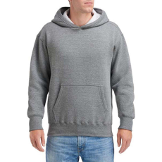GILDAN Kapucnis vastag pulóver kenguruzsebbel, Gildan GIHF500, Graphite Heather-S