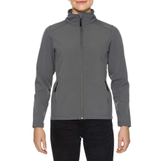 GILDAN Karcsúsított softshell cipzáros női dzseki, Gildan GILSS800, Charcoal-4XL