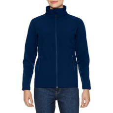 GILDAN Karcsúsított softshell cipzáros női dzseki, Gildan GILSS800, Navy-XL