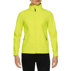 GILDAN Karcsúsított softshell cipzáros női dzseki, Gildan GILSS800, Safety Green-S