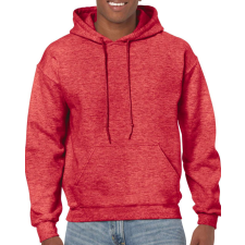 GILDAN Kenguru zsebes kapucnis pulóver, Gildan GI18500, Heather Sport Scarlet Red-L férfi pulóver, kardigán
