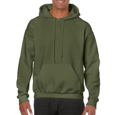 GILDAN Kenguru zsebes kapucnis pulóver, Gildan GI18500, Military Green-S férfi pulóver, kardigán