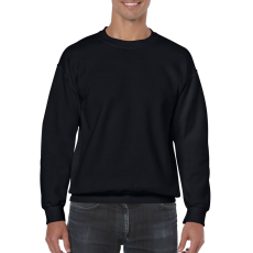 GILDAN Kereknyakú körkötött pulóver, Gildan GI18000, Black-L