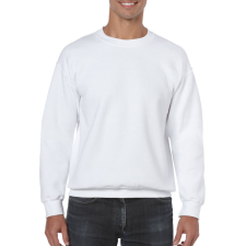 GILDAN Kereknyakú körkötött pulóver, Gildan GI18000, White-S férfi pulóver, kardigán