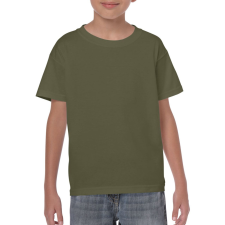 GILDAN Kereknyakú rövid ujjú gyerekpóló, Gildan GIB5000, Military Green-XS gyerek póló