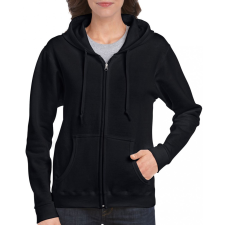 GILDAN Női kapucnis pulóver Gildan GIL18600 Heavy Blend™ Ladies&#039; Full Zip Hooded Sweatshirt -XL, Black női pulóver, kardigán